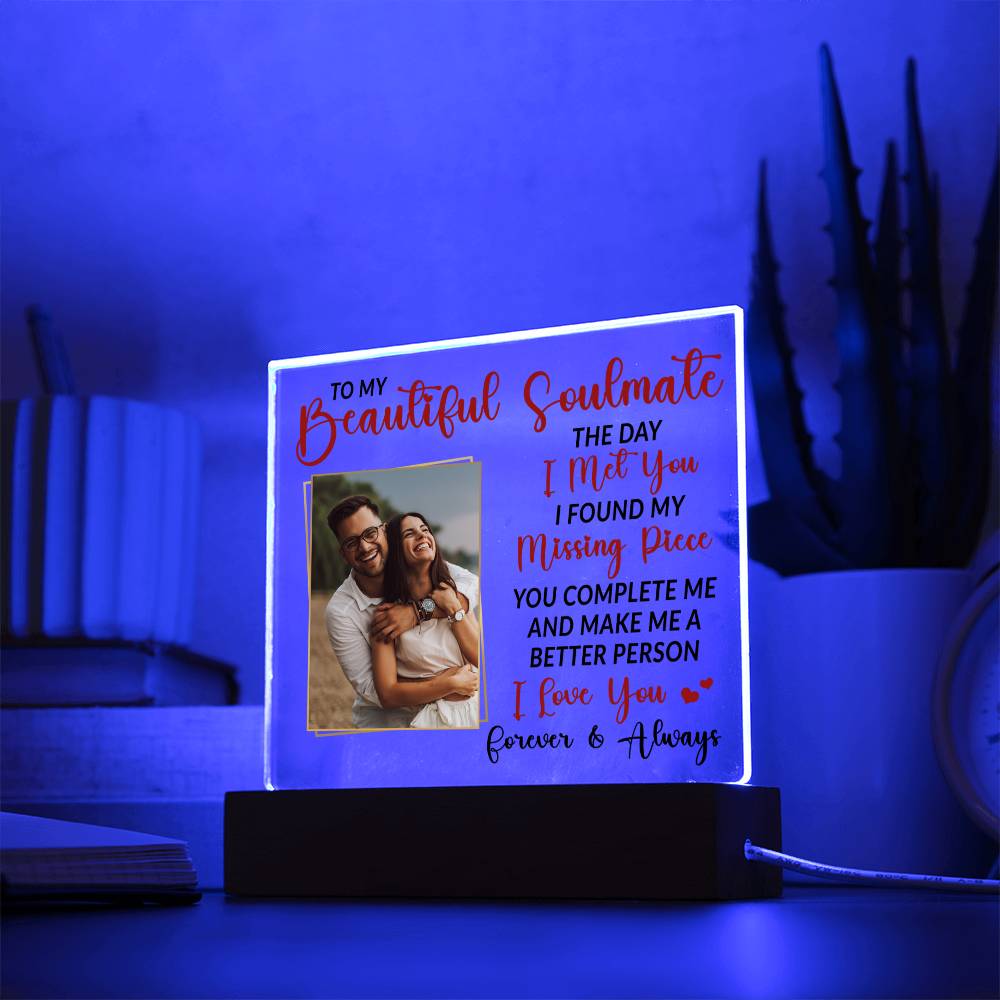 To My Beautiful Soulmate - Acrylic Plaque