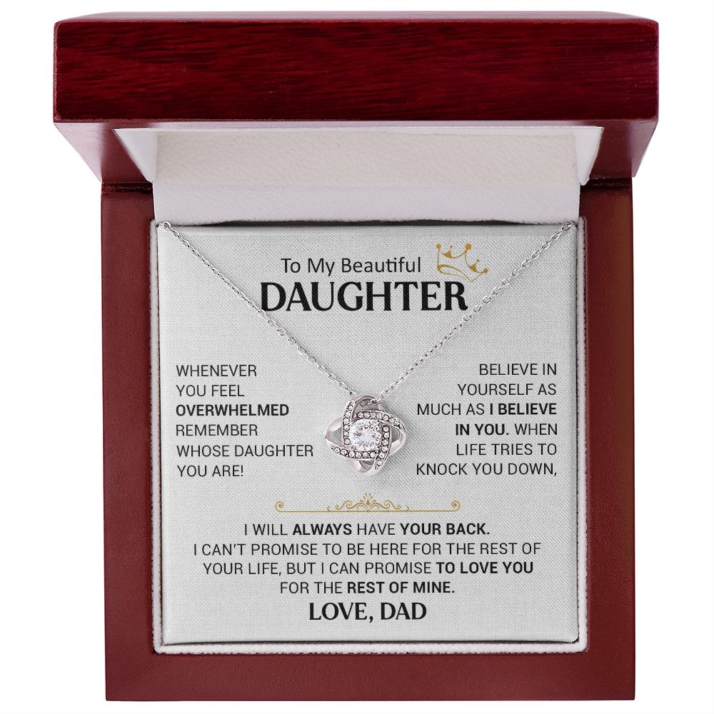 To My Beautiful Daughter - Believe In Yourself - Love Knot Necklace