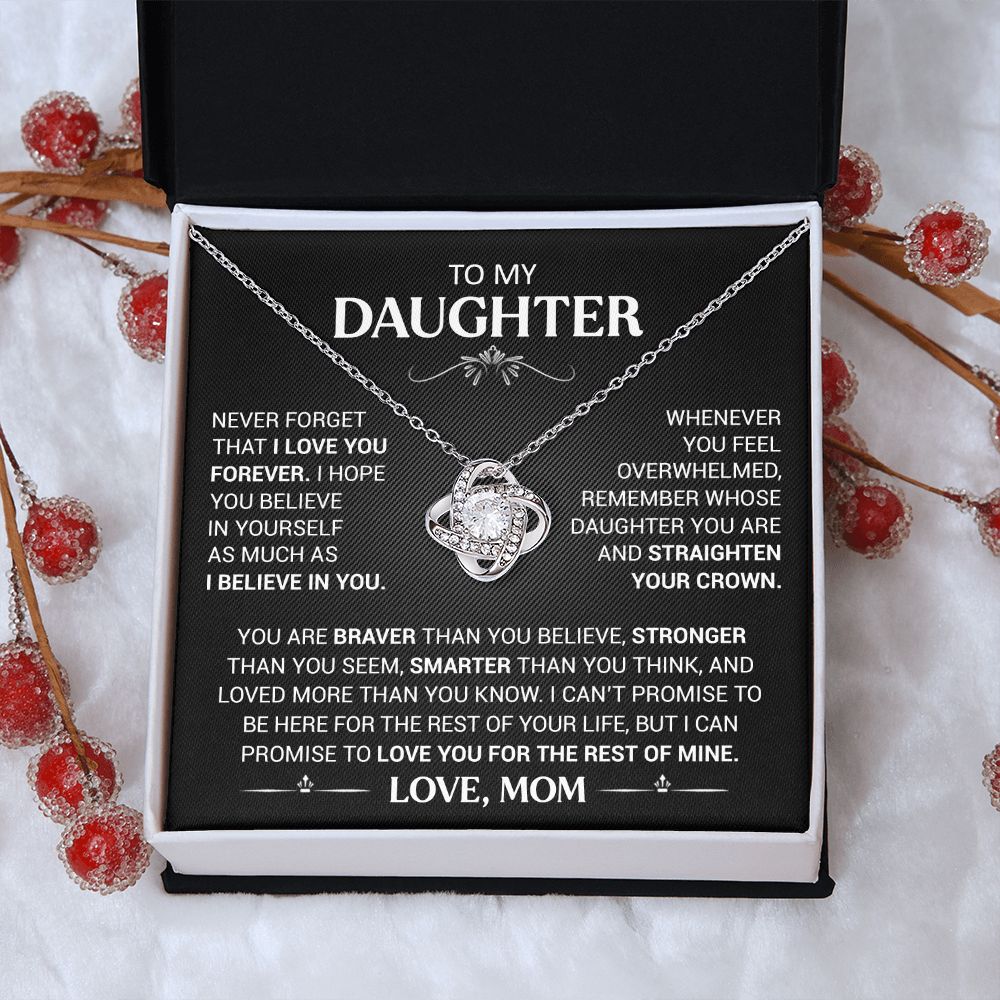 To My Daughter - Believe In Yourself - Love Knot Necklace