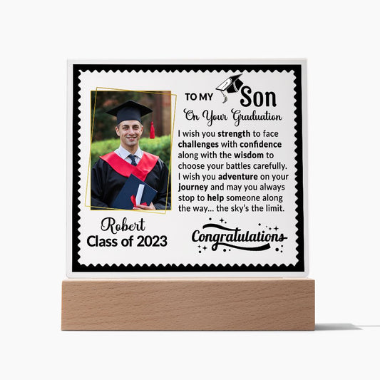 (Photo Inserted) Graduation Ceremony - Personalized Acrylic Plaque #02