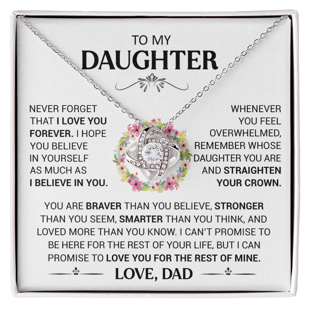 To My Daughter - Straighten Your Crown - Love Knot Necklace