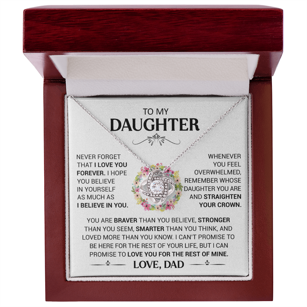 To My Daughter - Straighten Your Crown - Love Knot Necklace