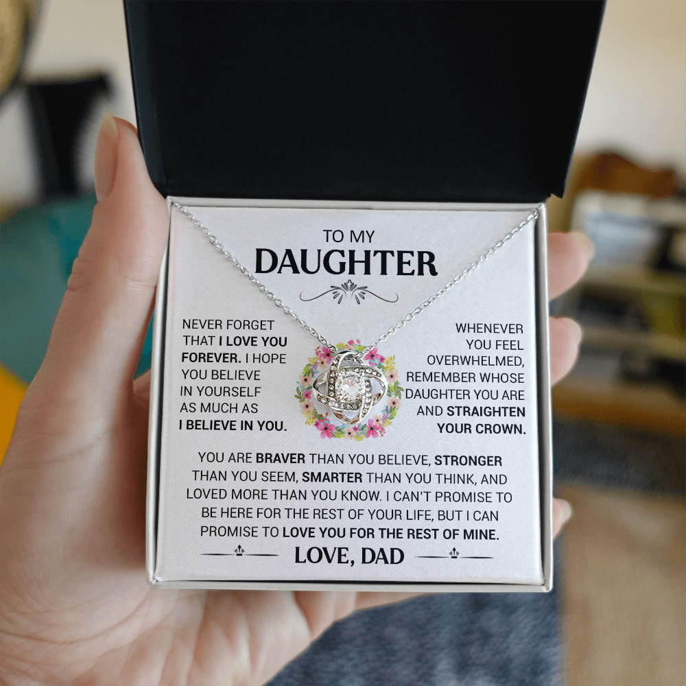 To My Daughter - Straighten Your Crown - Love Knot Necklace
