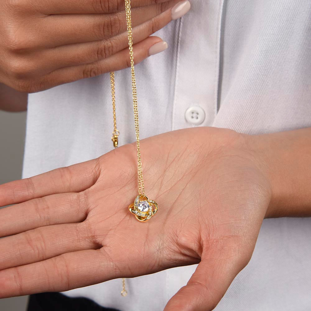 To My Daughter - This Old Lion Will Always Have Your Back - Love Knot Necklace