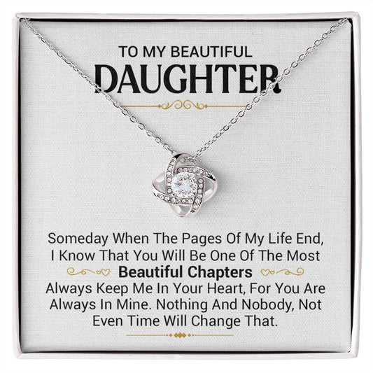 To My Beautiful Daughter - Love Knot Necklace