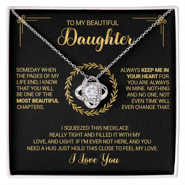 LOVE KNOT NECKLACE To my LOVELY DAUGHTER / I WILL ALWAYS LOVE YOU. – alibea  group