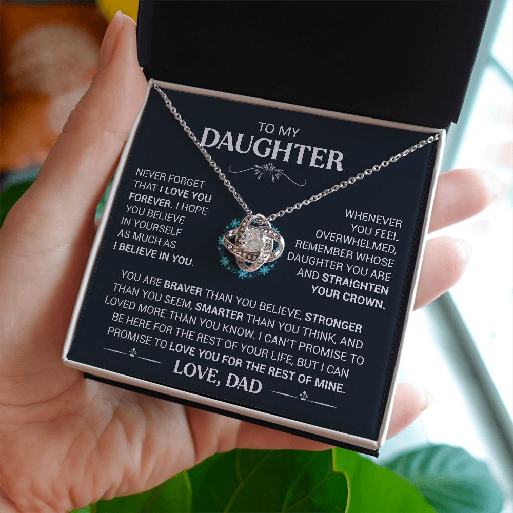 To My Daughter - Straighten Your Crown - Love Knot Necklace