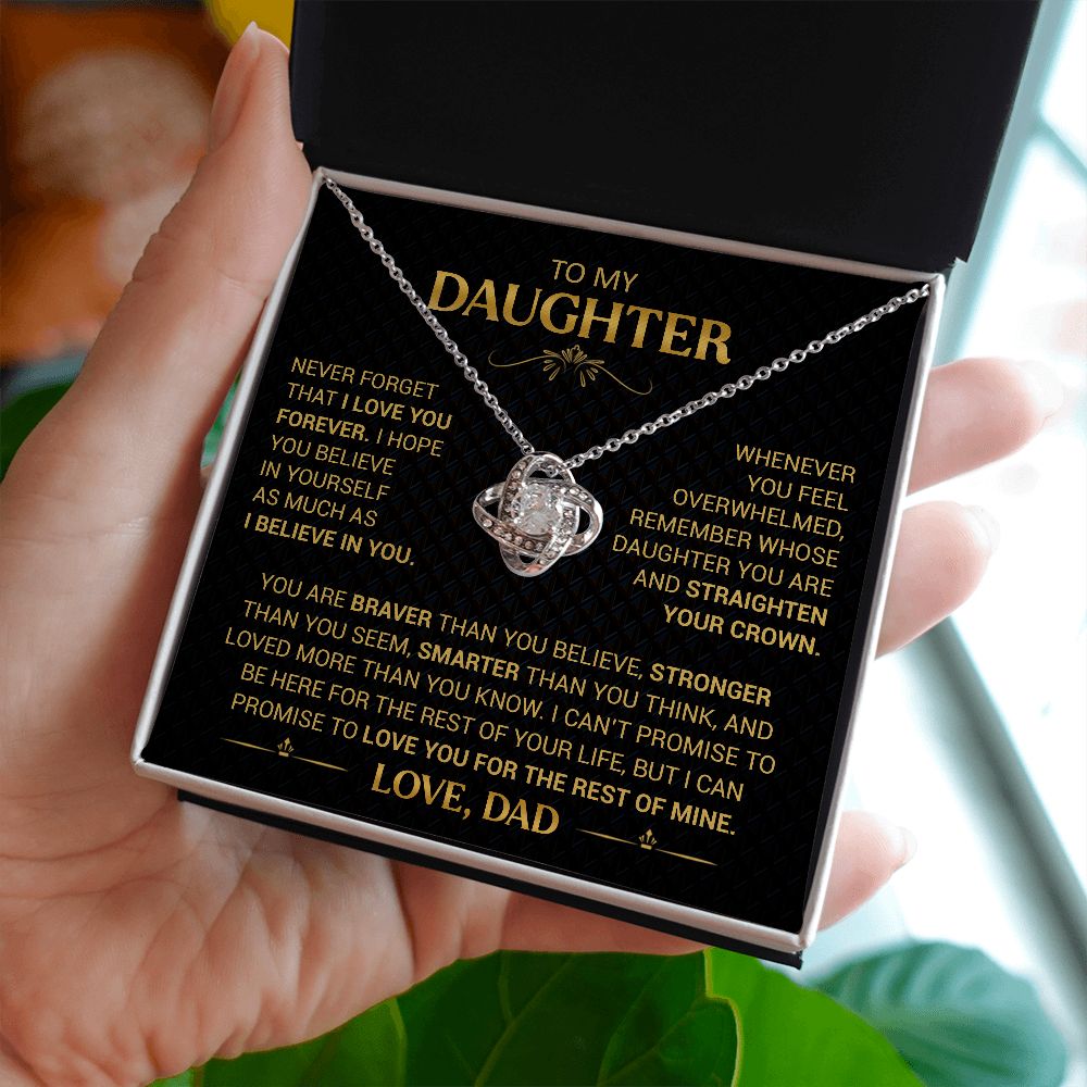 To My Daughter - Straighten Your Crown - Love Knot Necklace