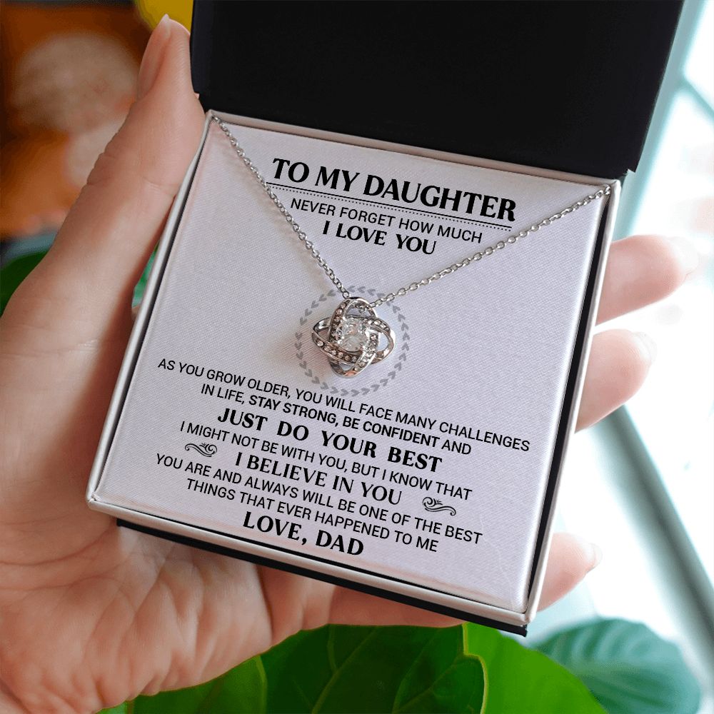 To My Daughter - I Believe In You - Love Knot Necklace