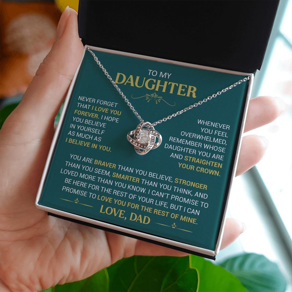 To My Daughter - Straighten Your Crown - Love Knot Necklace