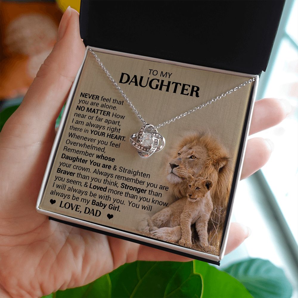 To My Daughter - Stronger Than You Seem - Love Knot Necklace