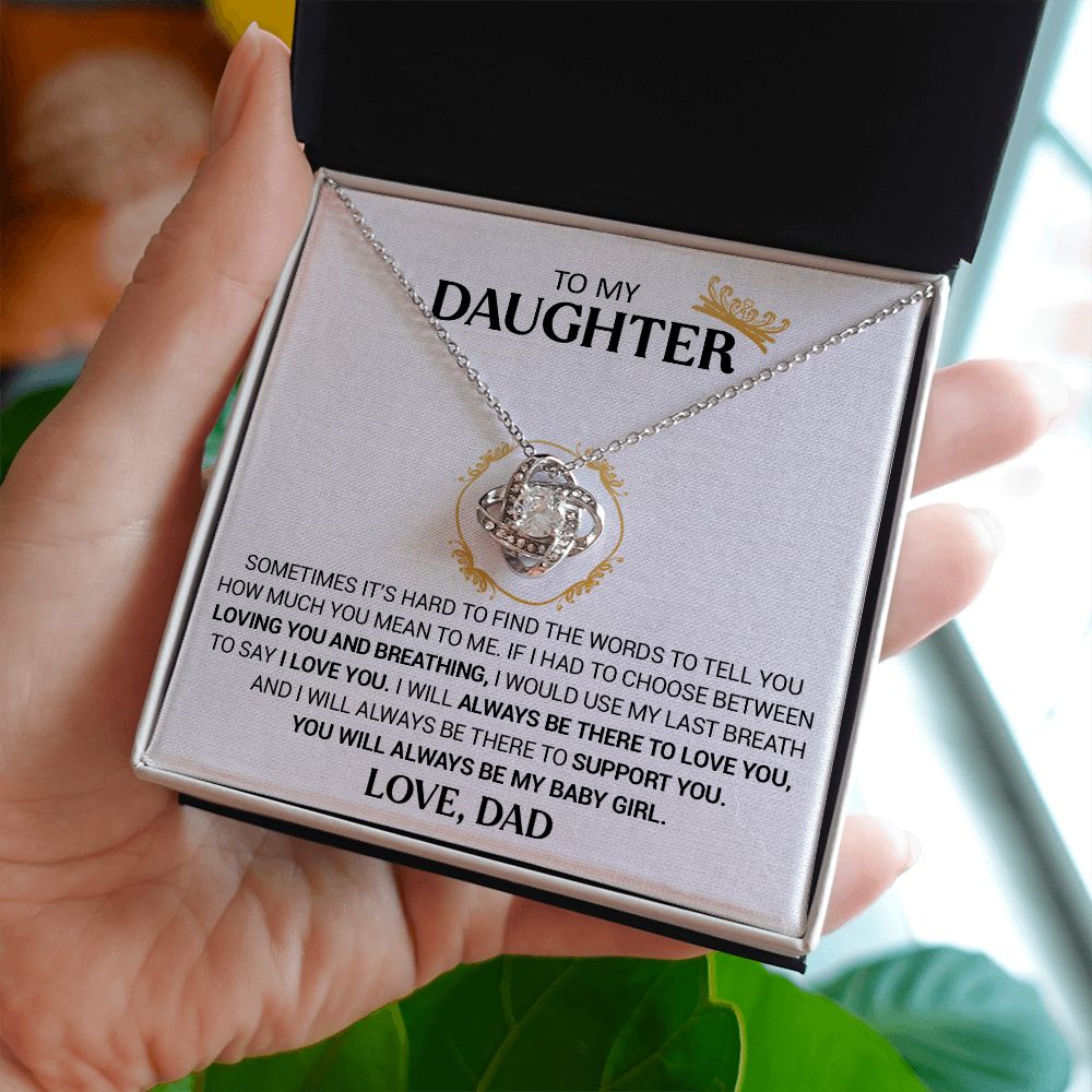 To My Daughter - I Will Always Be There - Love Knot Necklace