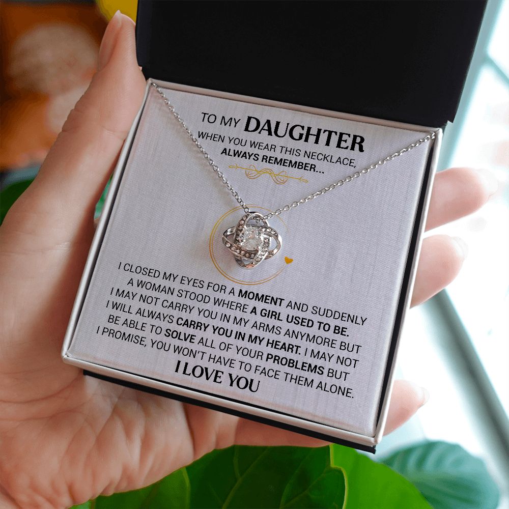 To My Daughter - Carry You In My Heart - Love Knot Necklace
