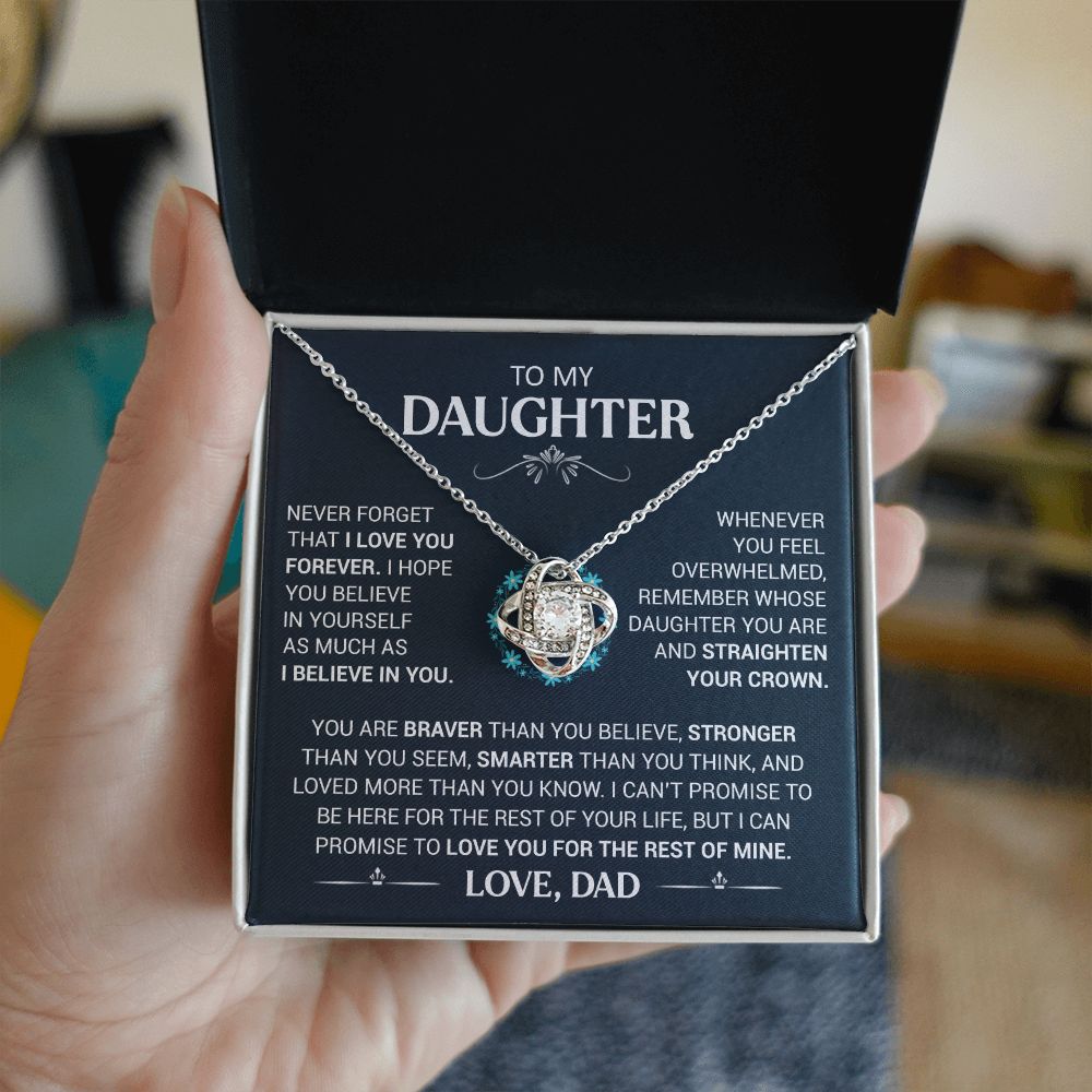 To My Daughter - Straighten Your Crown - Love Knot Necklace
