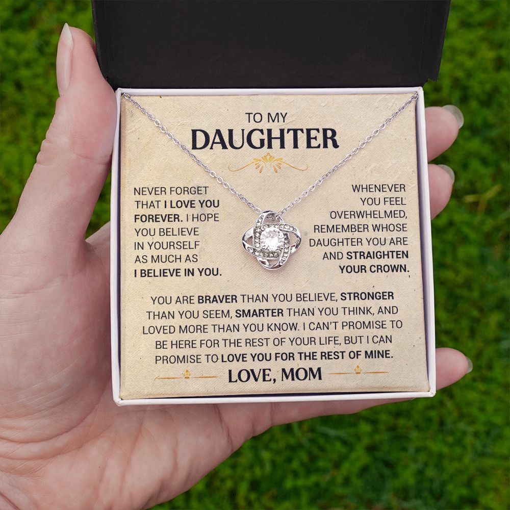 To My Daughter - Straighten Your Crown - Love Knot Necklace