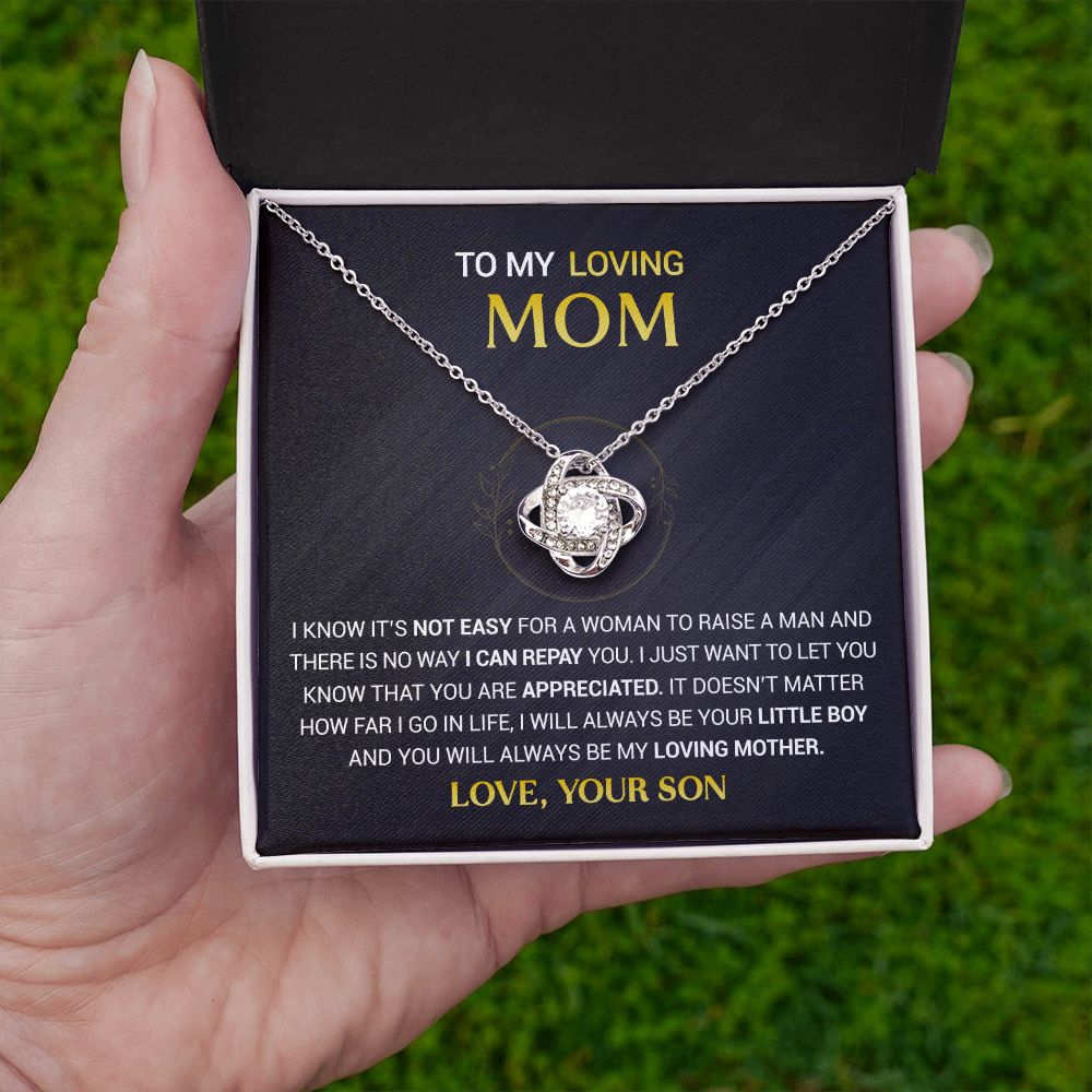 To My Mom - You Are Appreciated - Love Knot Necklace