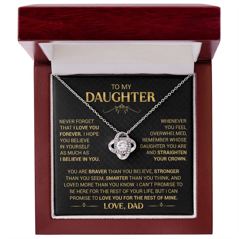To My Daughter - Straighten Your Crown - Love Knot Necklace