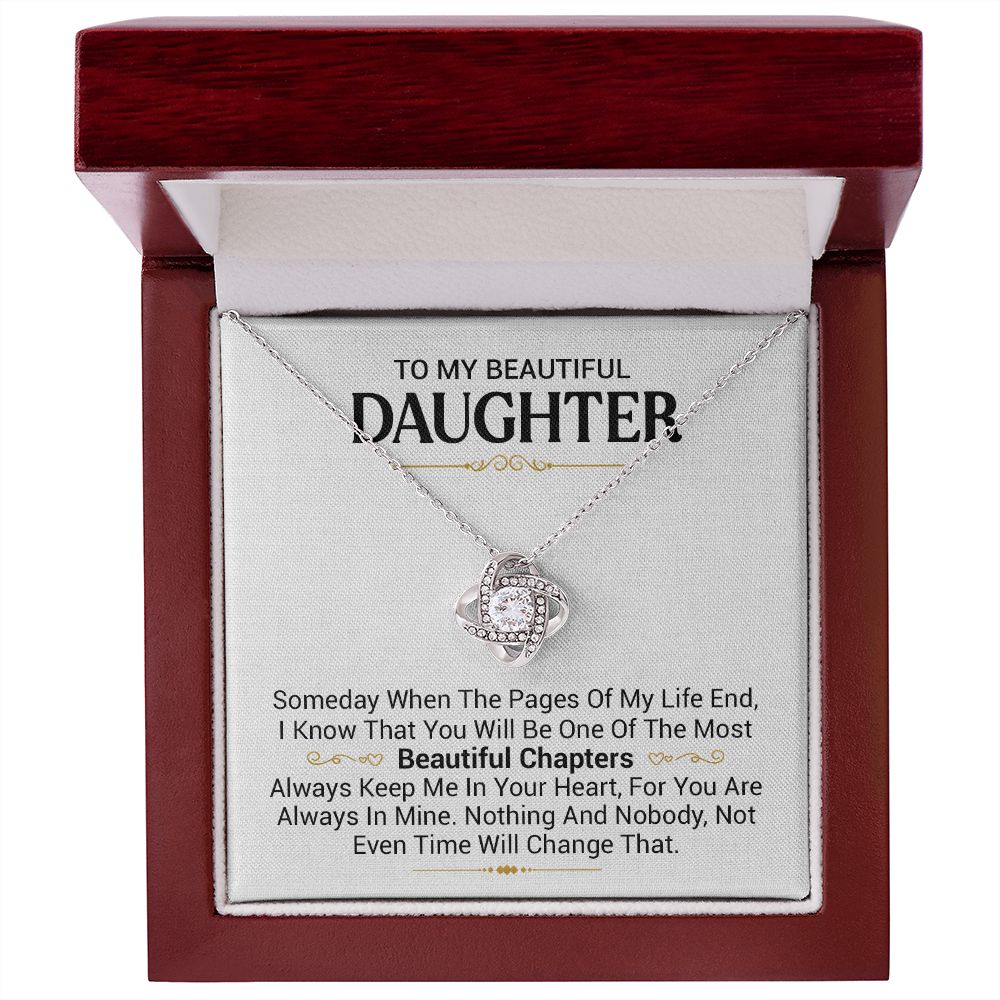 To My Beautiful Daughter - Love Knot Necklace