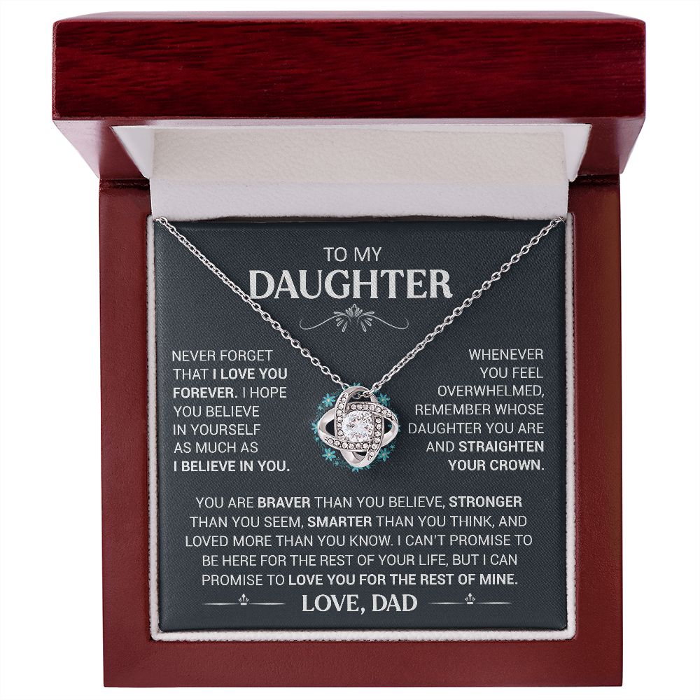 To My Daughter - Straighten Your Crown - Love Knot Necklace
