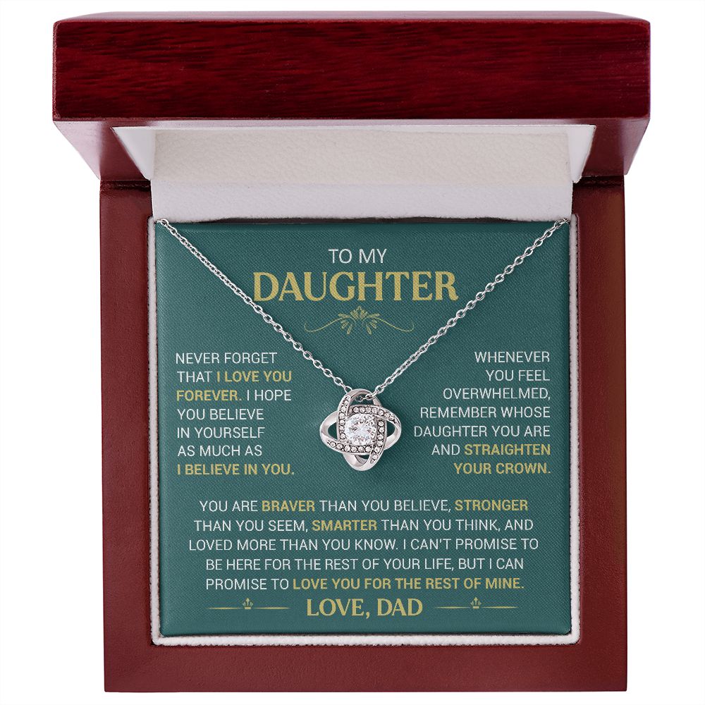 To My Daughter - Straighten Your Crown - Love Knot Necklace