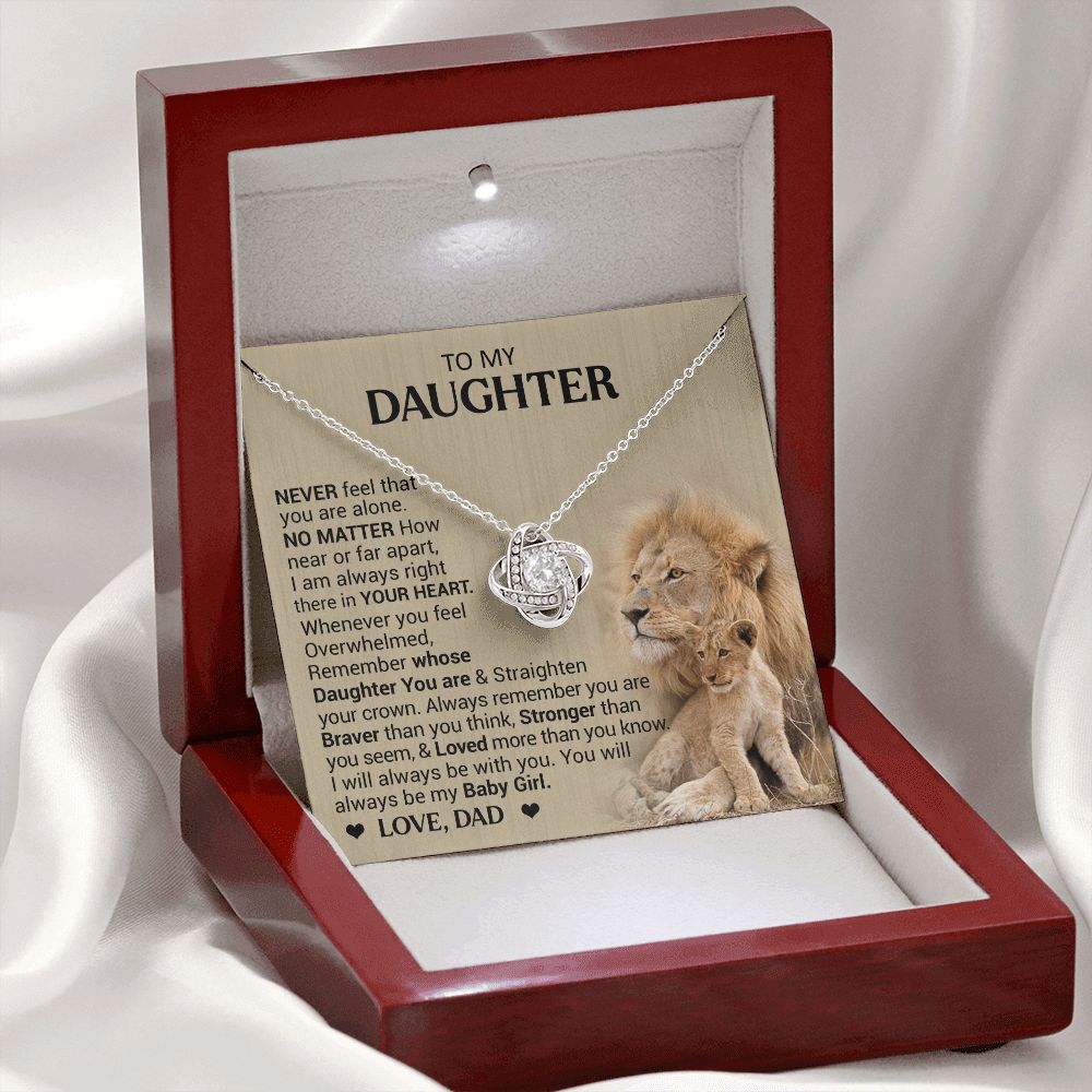 To My Daughter - Stronger Than You Seem - Love Knot Necklace
